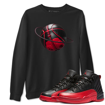 12s Flu Game shirts to match jordans Basketball Planet sneaker match tees Air Jordan 12 Retro Flu Game match shoes to clothes SNRT Sneaker Tees unisex cotton Black 1 shirts