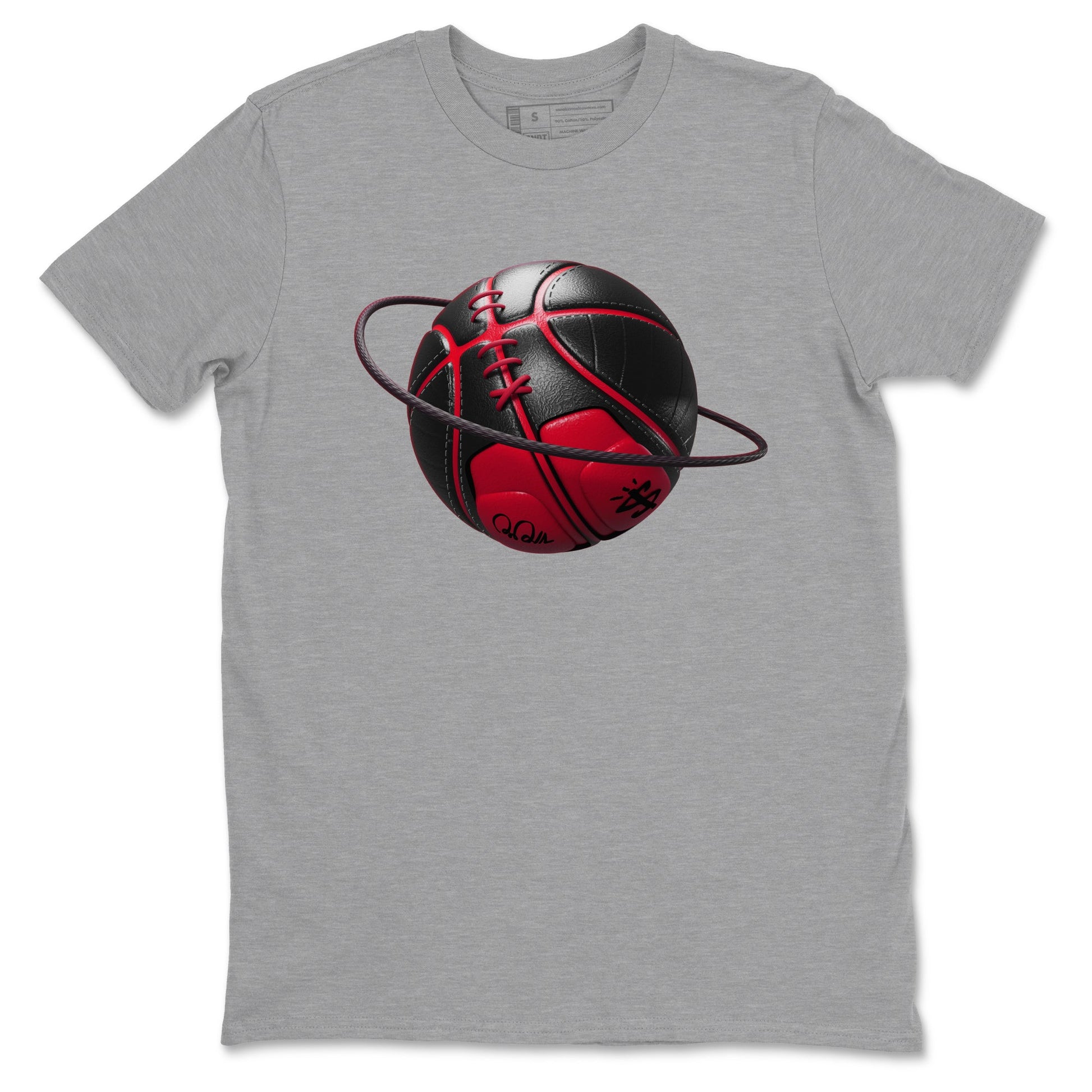 12s Flu Game shirts to match jordans Basketball Planet sneaker match tees Air Jordan 12 Retro Flu Game match shoes to clothes SNRT Sneaker Tees unisex cotton Heather Grey 2 shirts