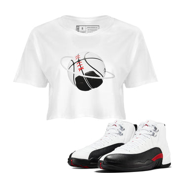 12s Taxi Flip shirts to match jordans Basketball Planet sneaker match tees Air Jordan 12 Taxi Flip SNRT Sneaker Tees streetwear brand White 1 crop tee