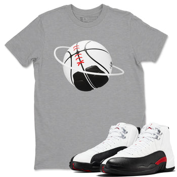 12s Taxi Flip shirts to match jordans Basketball Planet sneaker match tees Air Jordan 12 Taxi Flip SNRT Sneaker Tees streetwear brand Heather Grey 1 unisex cotton tee