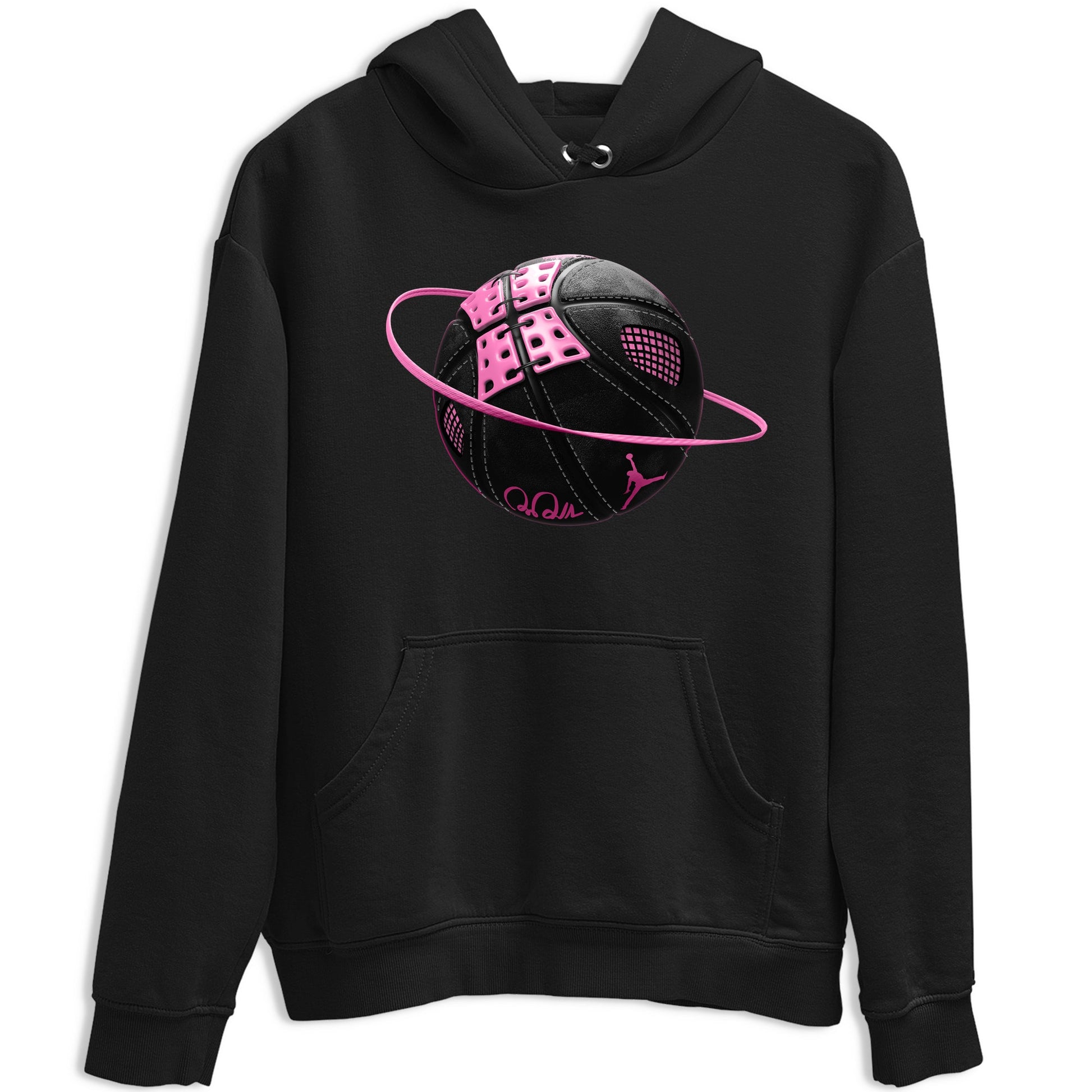 Perfect Valentine's Day Gifts graphic tee  – Sneaker Tees To Match Air Jordan 4 Pink Thunder – Basketball Planet Tee Black 2