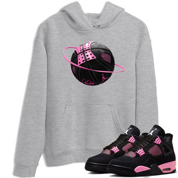 Perfect Valentine's Day Gifts graphic tee  – Sneaker Tees To Match Air Jordan 4 Pink Thunder – Basketball Planet Tee Heather Grey 1