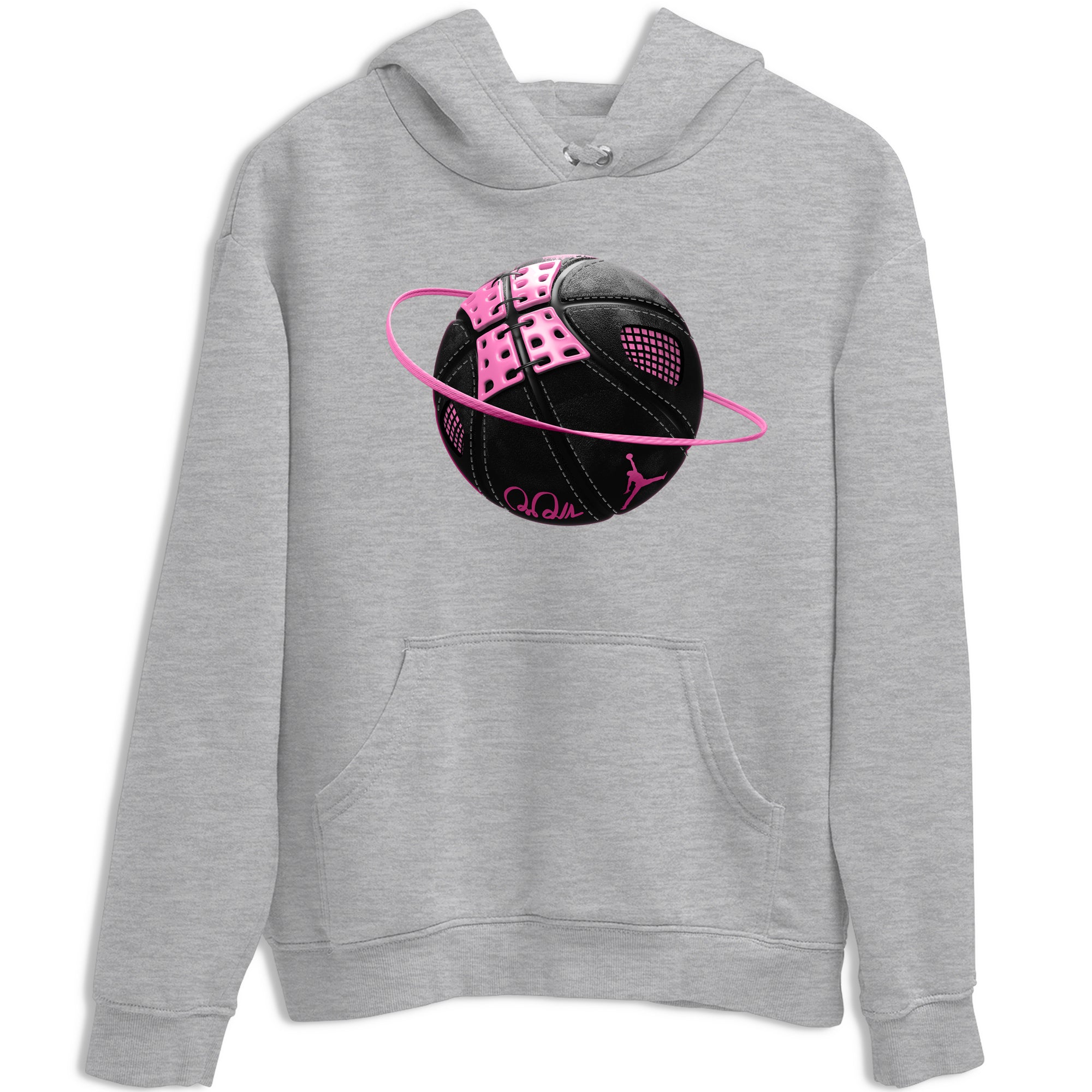 Perfect Valentine's Day Gifts graphic tee  – Sneaker Tees To Match Air Jordan 4 Pink Thunder – Basketball Planet Tee Heather Grey 2
