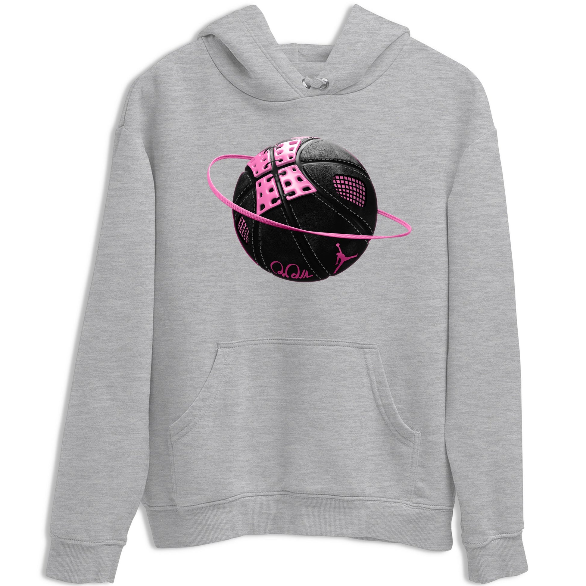 Perfect Valentine's Day Gifts graphic tee  – Sneaker Tees To Match Air Jordan 4 Pink Thunder – Basketball Planet Tee Heather Grey 2