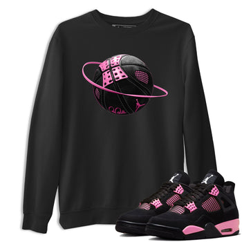 Perfect Valentine's Day Gifts graphic tee  – Sneaker Tees To Match Air Jordan 4 Pink Thunder – Basketball Planet Tee Black 1