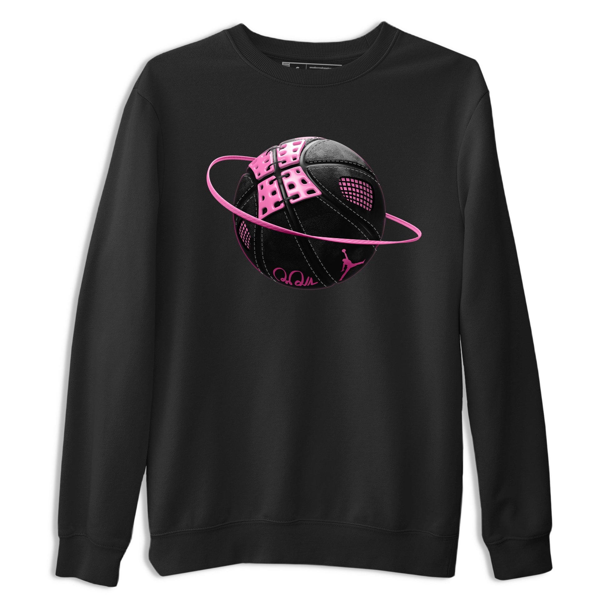 Perfect Valentine's Day Gifts graphic tee  – Sneaker Tees To Match Air Jordan 4 Pink Thunder – Basketball Planet Tee Black 2