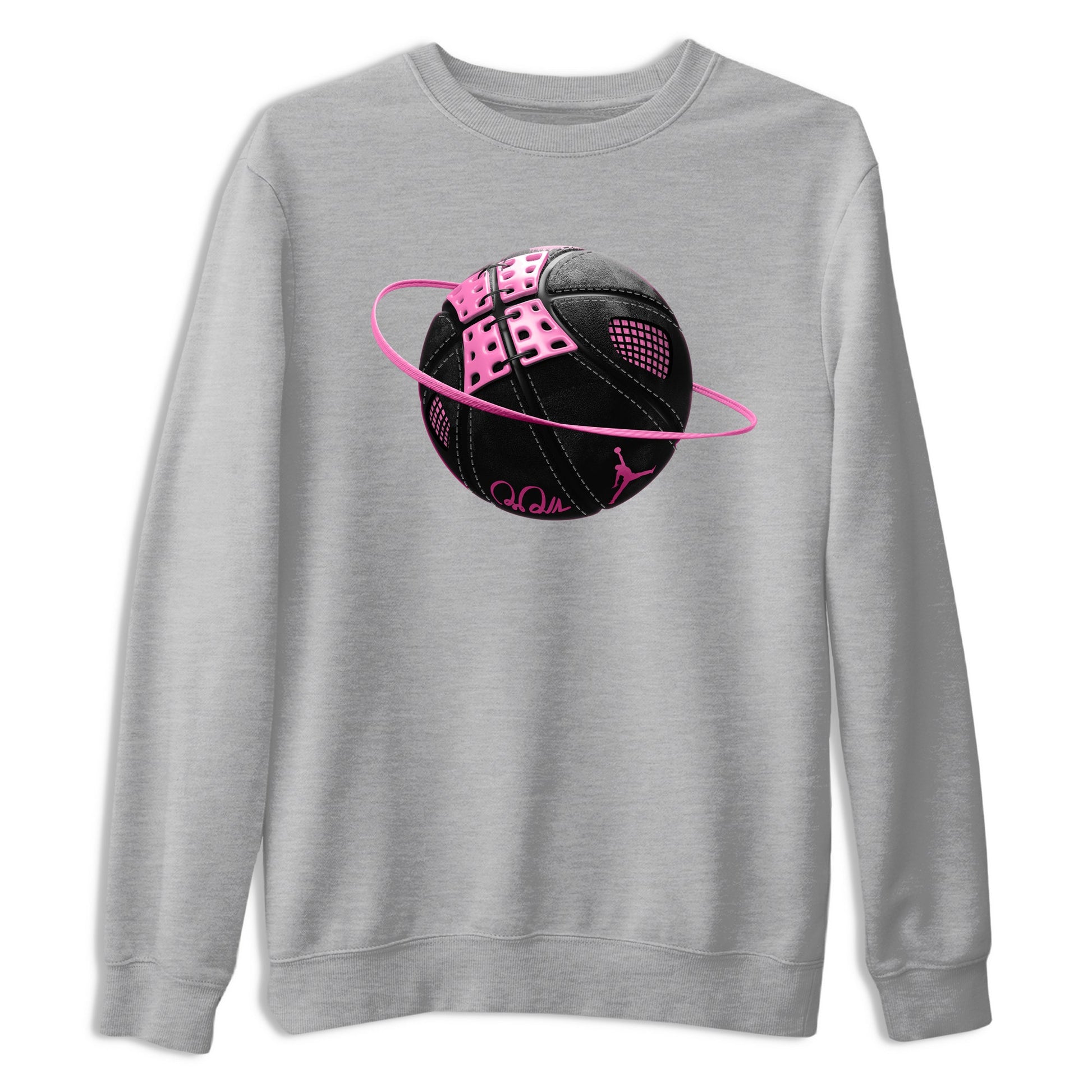 Perfect Valentine's Day Gifts graphic tee  – Sneaker Tees To Match Air Jordan 4 Pink Thunder – Basketball Planet Tee Heather Grey 2