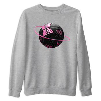 Perfect Valentine's Day Gifts graphic tee  – Sneaker Tees To Match Air Jordan 4 Pink Thunder – Basketball Planet Tee Heather Grey 2