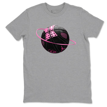 Perfect Valentine's Day Gifts graphic tee  – Sneaker Tees To Match Air Jordan 4 Pink Thunder – Basketball Planet Tee Heather Grey 2