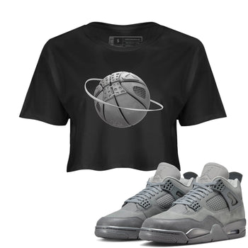 4s Wet Cement shirts to match jordans Basketball Planet sneaker match tees Air Jordan 4 SE Wet Cement SNRT Sneaker Release Tees unisex cotton Black 1 Crop Shirts