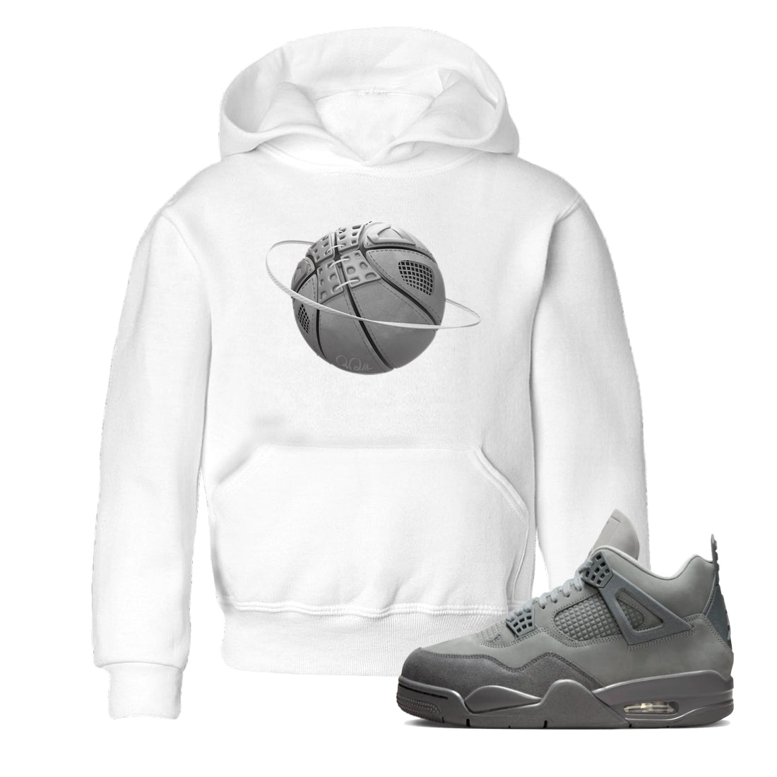 4s Wet Cement shirts to match jordans Basketball Planet sneaker match tees Air Jordan 4 SE Wet Cement SNRT Sneaker Release Tees Youth Baby White 1 crew neck shirts