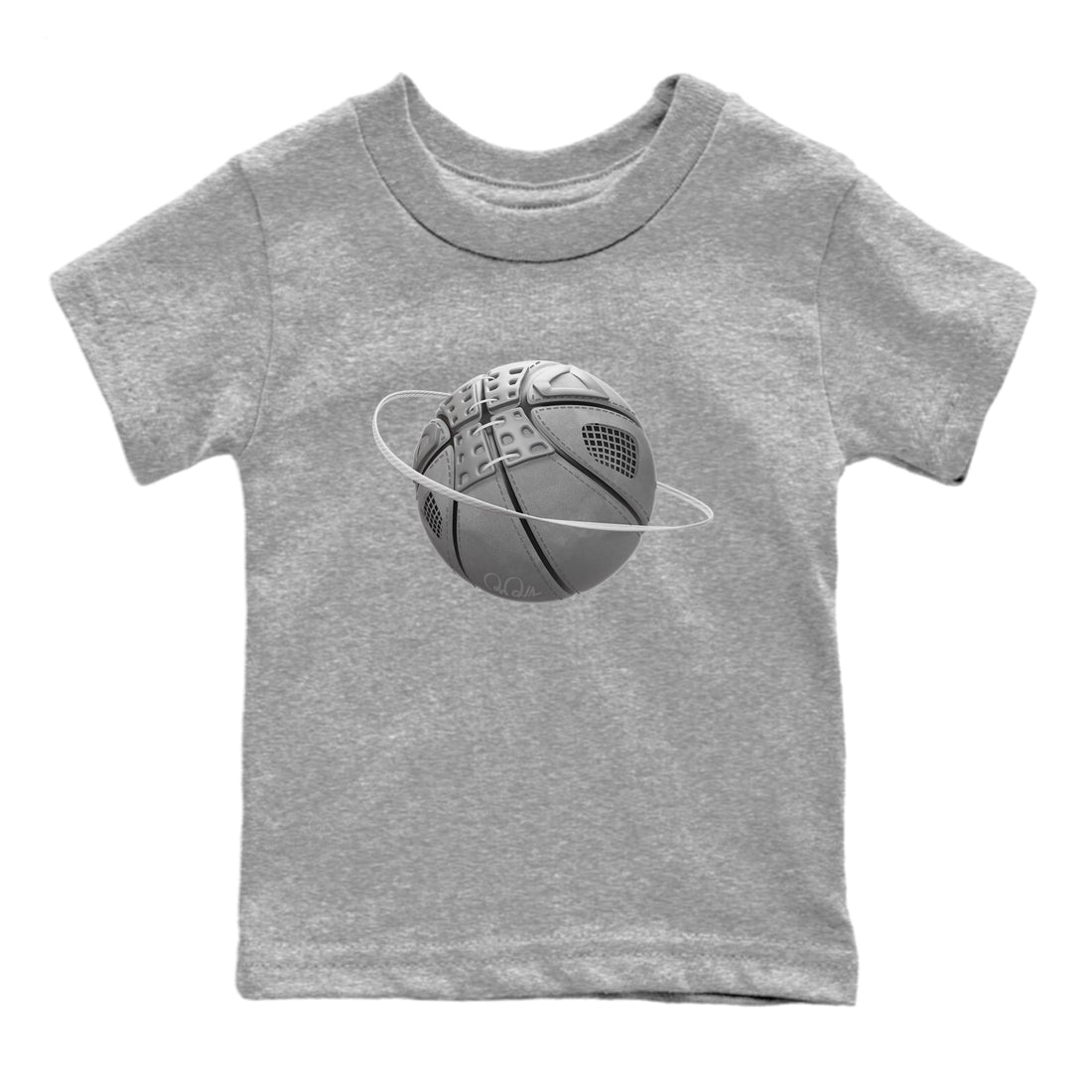 4s Wet Cement shirts to match jordans Basketball Planet sneaker match tees Air Jordan 4 SE Wet Cement SNRT Sneaker Release Tees Youth Baby Heather Grey 2 crew neck shirts