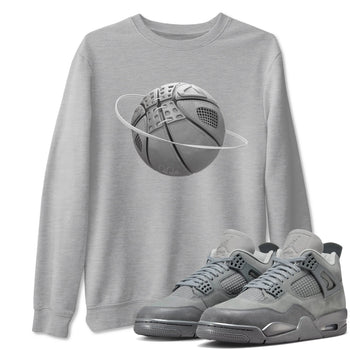 4s Wet Cement shirts to match jordans Basketball Planet sneaker match tees Air Jordan 4 SE Wet Cement SNRT Sneaker Release Tees unisex cotton Heather Grey 1 crew neck shirts