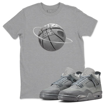 4s Wet Cement shirts to match jordans Basketball Planet sneaker match tees Air Jordan 4 SE Wet Cement SNRT Sneaker Release Tees unisex cotton Heather Grey 1 crew neck shirts