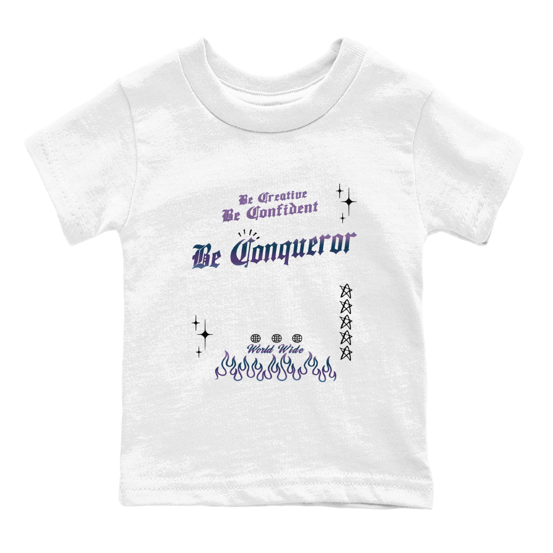 Foams One Galaxy shirts to match jordans Be Conqueror sneaker match tees Air Foamposite One Galaxy match shoes to clothes SNRT Sneaker Tees Youth Baby White 2 tee