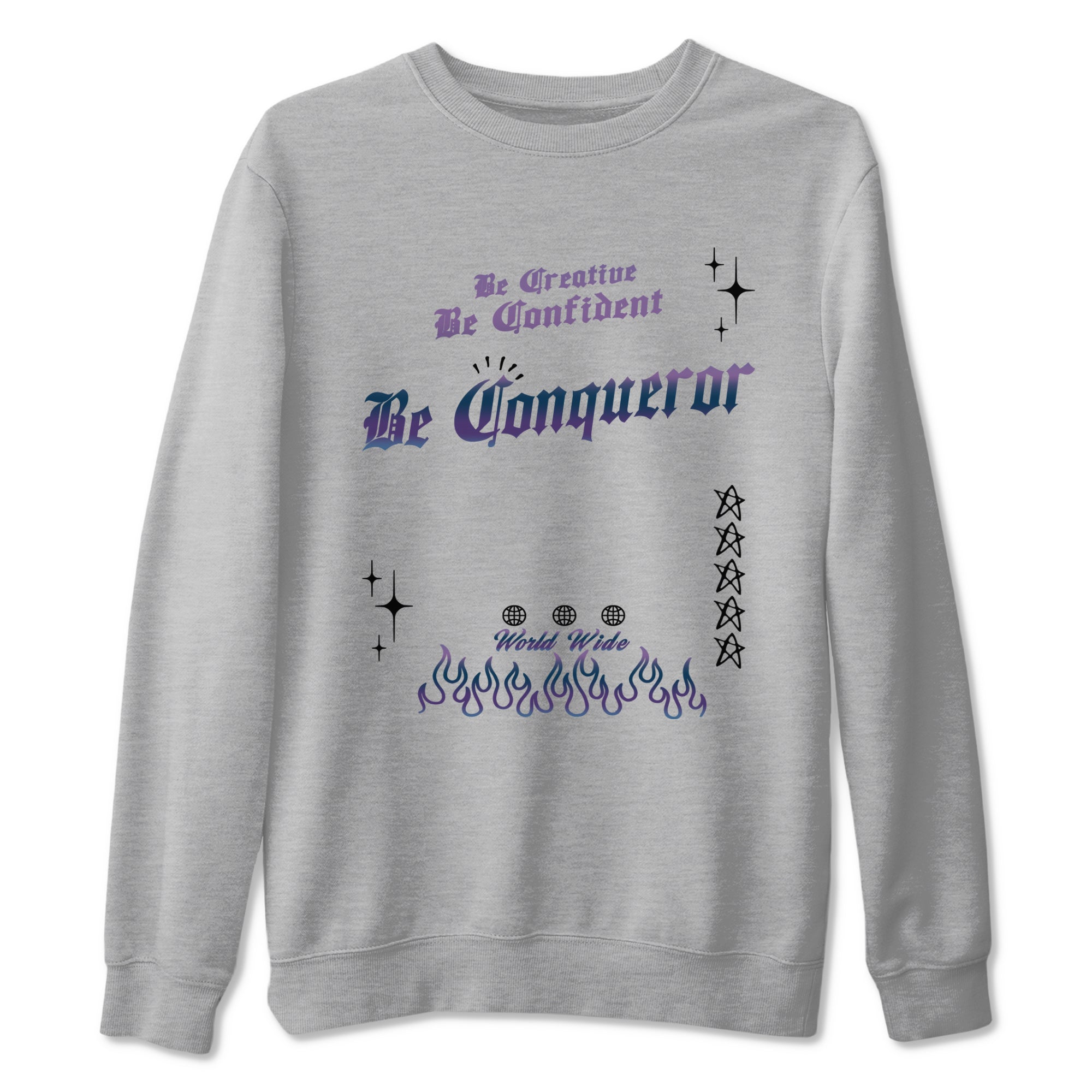 Foams One Galaxy shirts to match jordans Be Conqueror sneaker match tees Air Foamposite One Galaxy match shoes to clothes SNRT Sneaker Tees unisex cotton Heather Grey 2 shirts