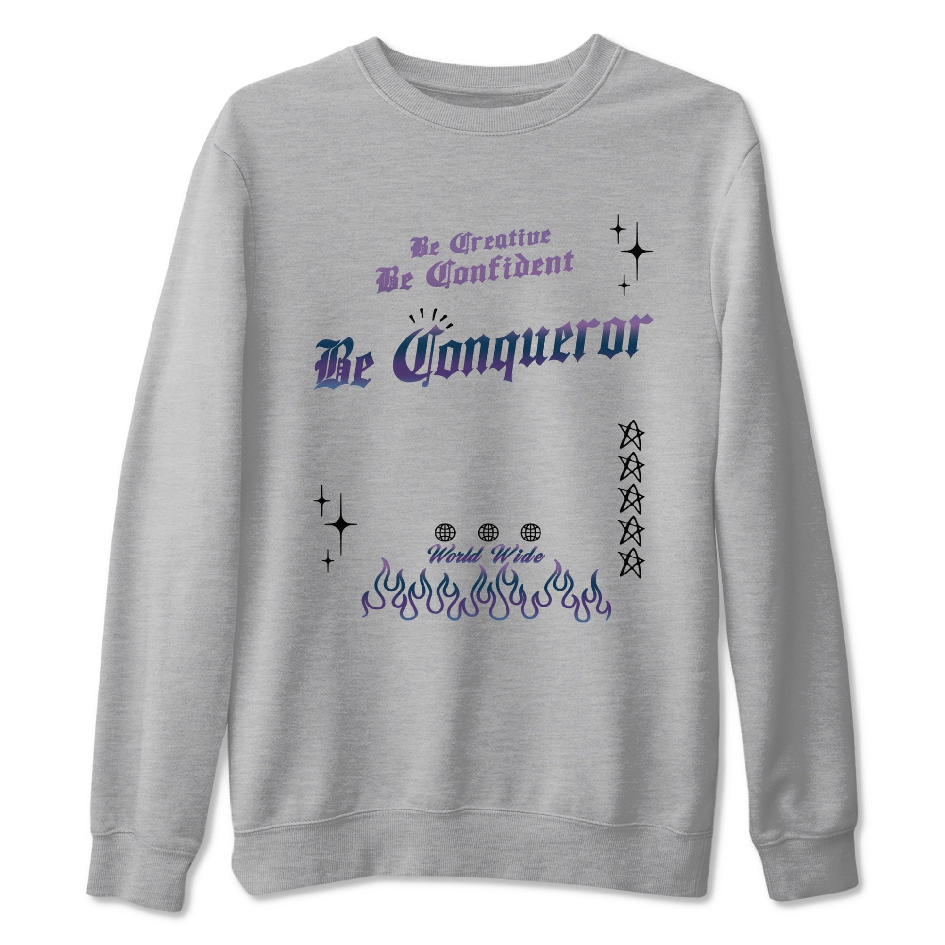 Foams One Galaxy shirts to match jordans Be Conqueror sneaker match tees Air Foamposite One Galaxy match shoes to clothes SNRT Sneaker Tees unisex cotton Heather Grey 2 shirts