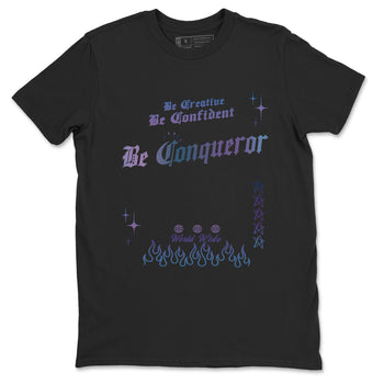 Foams One Galaxy shirts to match jordans Be Conqueror sneaker match tees Air Foamposite One Galaxy match shoes to clothes SNRT Sneaker Tees unisex cotton Black 2 shirts
