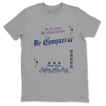 Foams One Galaxy shirts to match jordans Be Conqueror sneaker match tees Air Foamposite One Galaxy match shoes to clothes SNRT Sneaker Tees unisex cotton Heather Grey 2 shirts