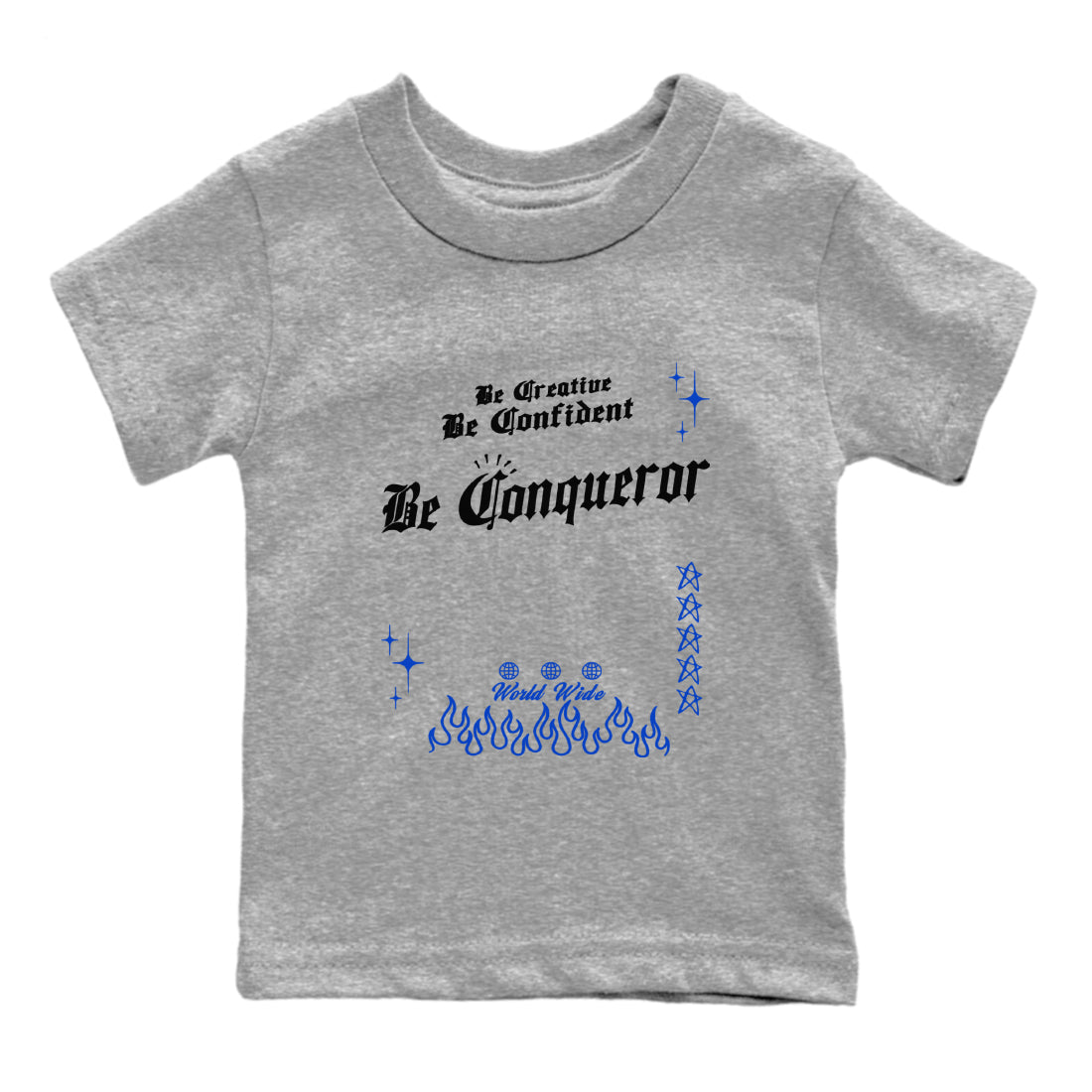 Foams One Royal shirts to match jordans Be Conqueror sneaker match tees Air Foamposite One Royal match shoes to clothes SNRT Sneaker Tees Youth Baby Heather Grey 2 tee