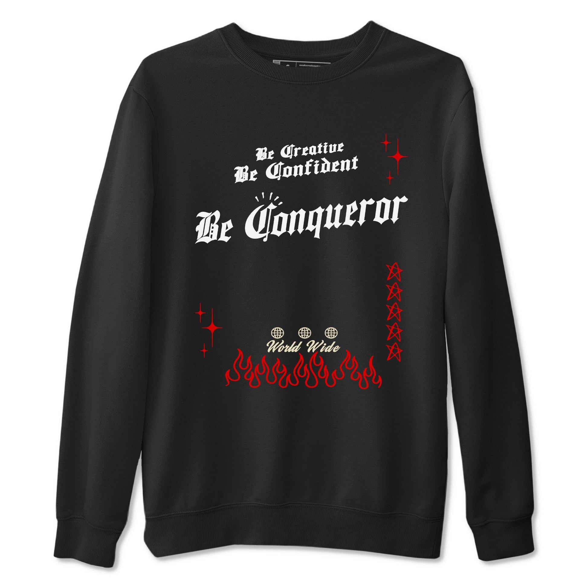 1s Black Toe Reimagined shirts to match jordans Be Conqueror sneaker match tees Air Jordan 1 Black Toe Reimagined match shoes to clothes SNRT Sneaker Tees unisex cotton Black 2 shirts