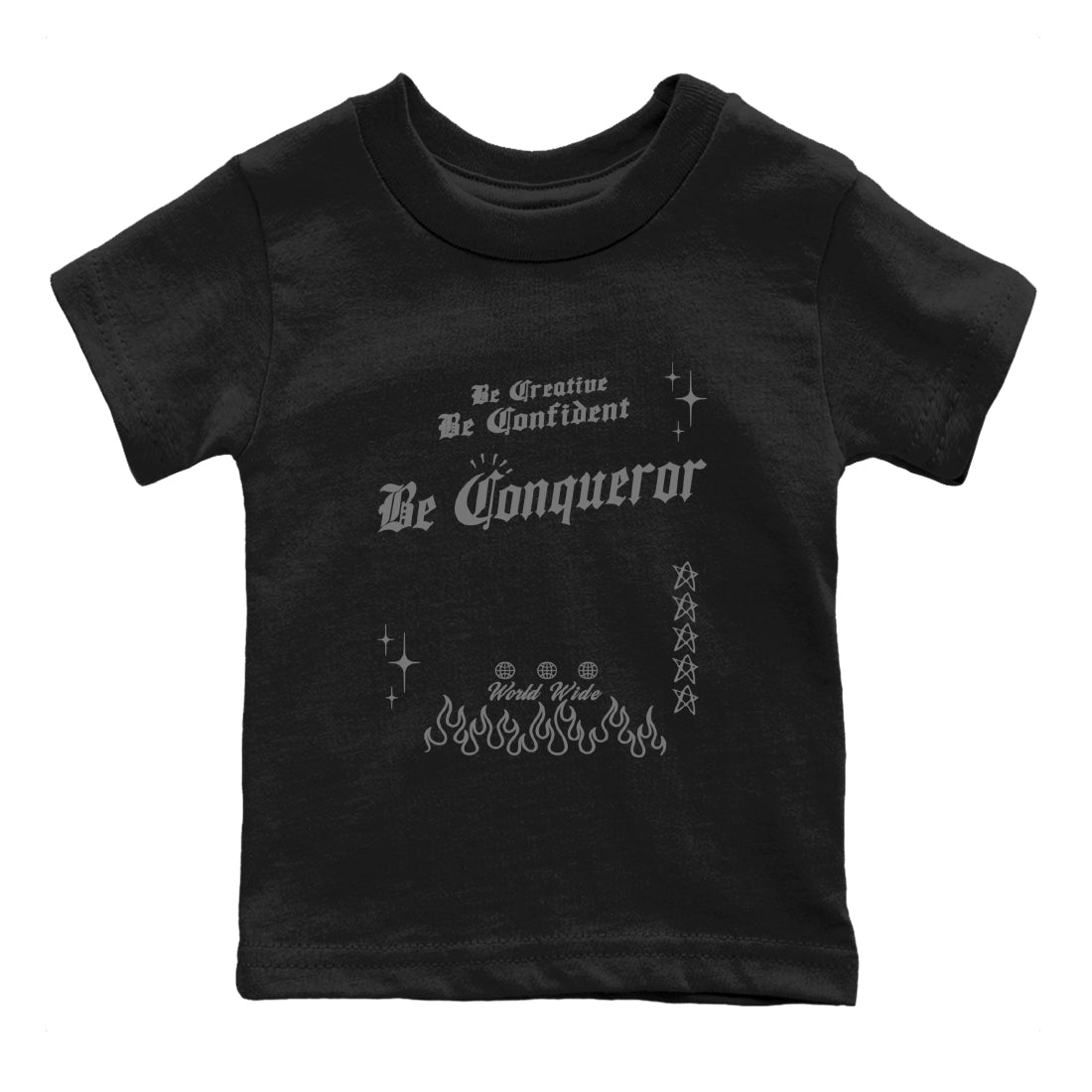 12s Black Wolf Grey shirts to match jordans Be Conqueror sneaker match tees 12s Barons match shoes to clothes SNRT Sneaker Tees Youth Baby Black 2 tee
