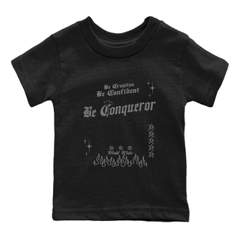 12s Black Wolf Grey shirts to match jordans Be Conqueror sneaker match tees 12s Barons match shoes to clothes SNRT Sneaker Tees Youth Baby Black 2 tee