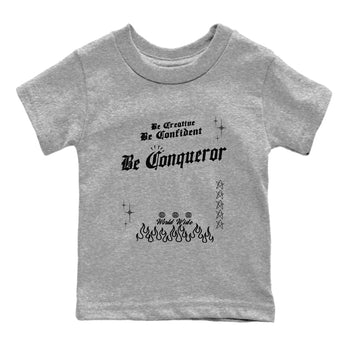 12s Black Wolf Grey shirts to match jordans Be Conqueror sneaker match tees 12s Barons match shoes to clothes SNRT Sneaker Tees Youth Baby Heather Grey 2 tee