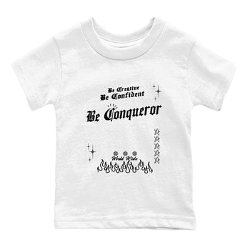 12s Black Wolf Grey shirts to match jordans Be Conqueror sneaker match tees 12s Barons match shoes to clothes SNRT Sneaker Tees Youth Baby White 2 tee
