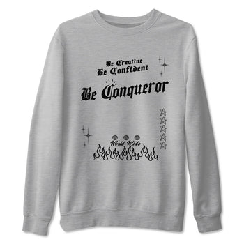 12s Black Wolf Grey shirts to match jordans Be Conqueror sneaker match tees 12s Barons match shoes to clothes SNRT Sneaker Tees unisex cotton Heather Grey 2 shirts