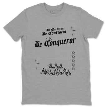 12s Black Wolf Grey shirts to match jordans Be Conqueror sneaker match tees 12s Barons match shoes to clothes SNRT Sneaker Tees unisex cotton Heather Grey 2 shirts