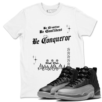 12s Black Wolf Grey shirts to match jordans Be Conqueror sneaker match tees 12s Barons match shoes to clothes SNRT Sneaker Tees unisex cotton White 1 shirts