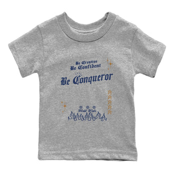 13s Midnight Navy shirts to match jordans Be Conqueror sneaker match tees Air Jordan 13 Midnight Navy match shoes to clothes SNRT Sneaker Tees Youth Baby Heather Grey 2 tee