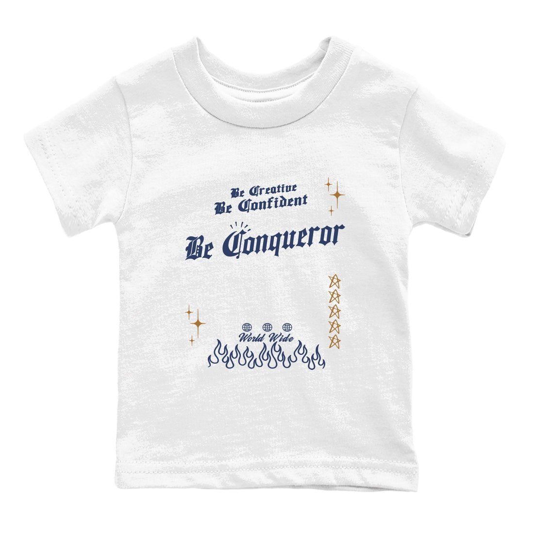 13s Midnight Navy shirts to match jordans Be Conqueror sneaker match tees Air Jordan 13 Midnight Navy match shoes to clothes SNRT Sneaker Tees Youth Baby White 2 tee