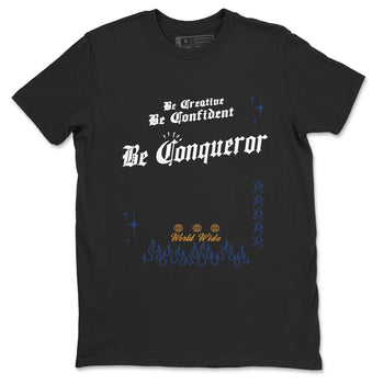 13s Midnight Navy shirts to match jordans Be Conqueror sneaker match tees Air Jordan 13 Midnight Navy match shoes to clothes SNRT Sneaker Tees unisex cotton Black 2 shirts