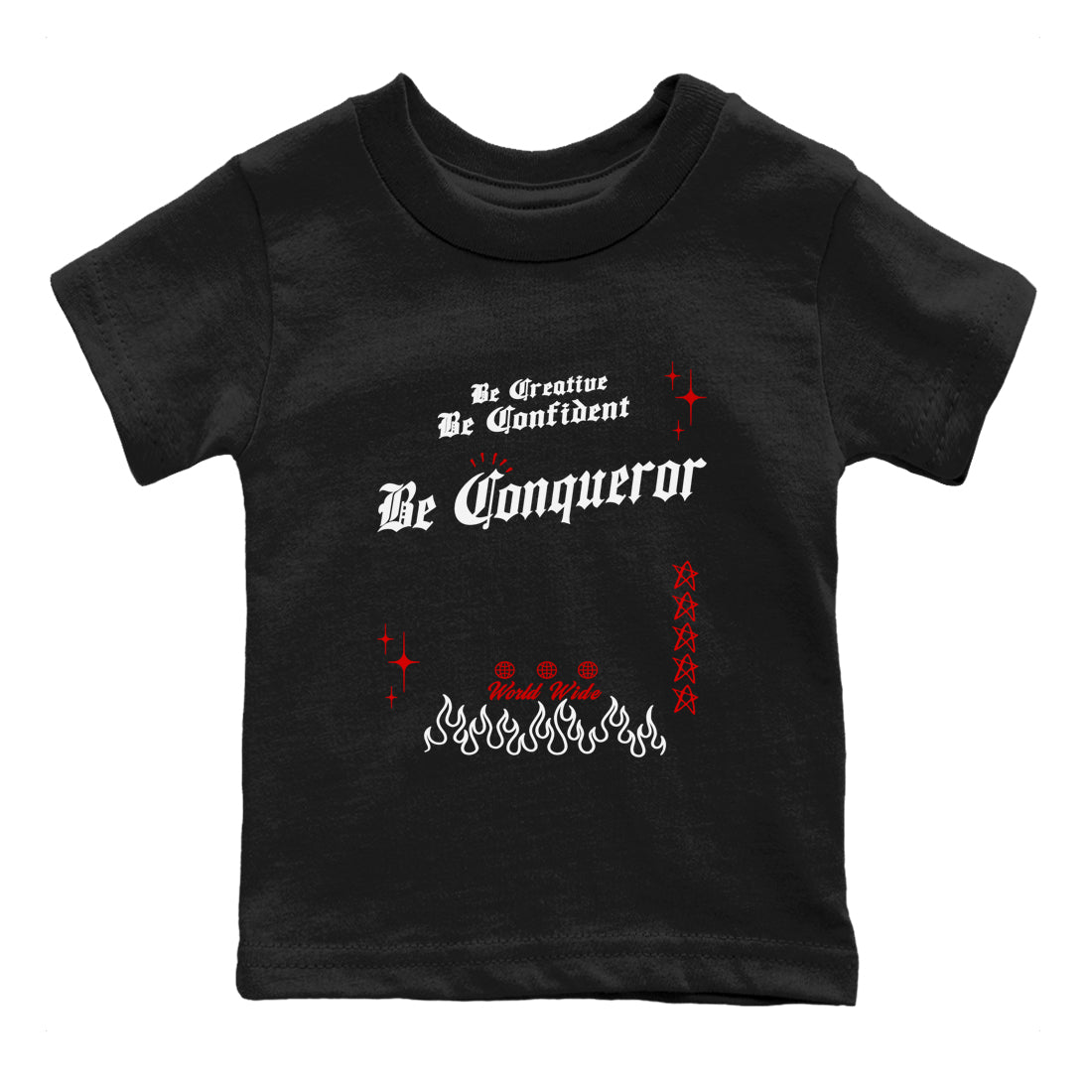 14s Black Toe t shirts to match sneakers Be Conqueror sneaker match tees Air Jordan 14 Black Toe shirt SNRT Sneaker Tees Youth Baby Black 2 tee