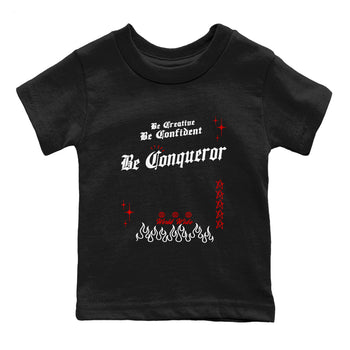 14s Black Toe t shirts to match sneakers Be Conqueror sneaker match tees Air Jordan 14 Black Toe shirt SNRT Sneaker Tees Youth Baby Black 2 tee