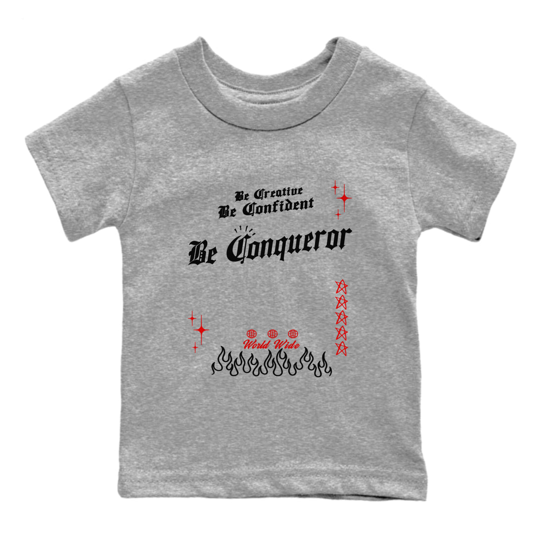 14s Black Toe t shirts to match sneakers Be Conqueror sneaker match tees Air Jordan 14 Black Toe shirt SNRT Sneaker Tees Youth Baby Heather Grey 2 tee