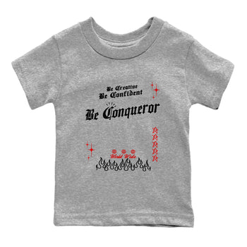 14s Black Toe t shirts to match sneakers Be Conqueror sneaker match tees Air Jordan 14 Black Toe shirt SNRT Sneaker Tees Youth Baby Heather Grey 2 tee