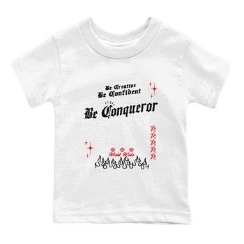 14s Black Toe t shirts to match sneakers Be Conqueror sneaker match tees Air Jordan 14 Black Toe shirt SNRT Sneaker Tees Youth Baby White 2 tee