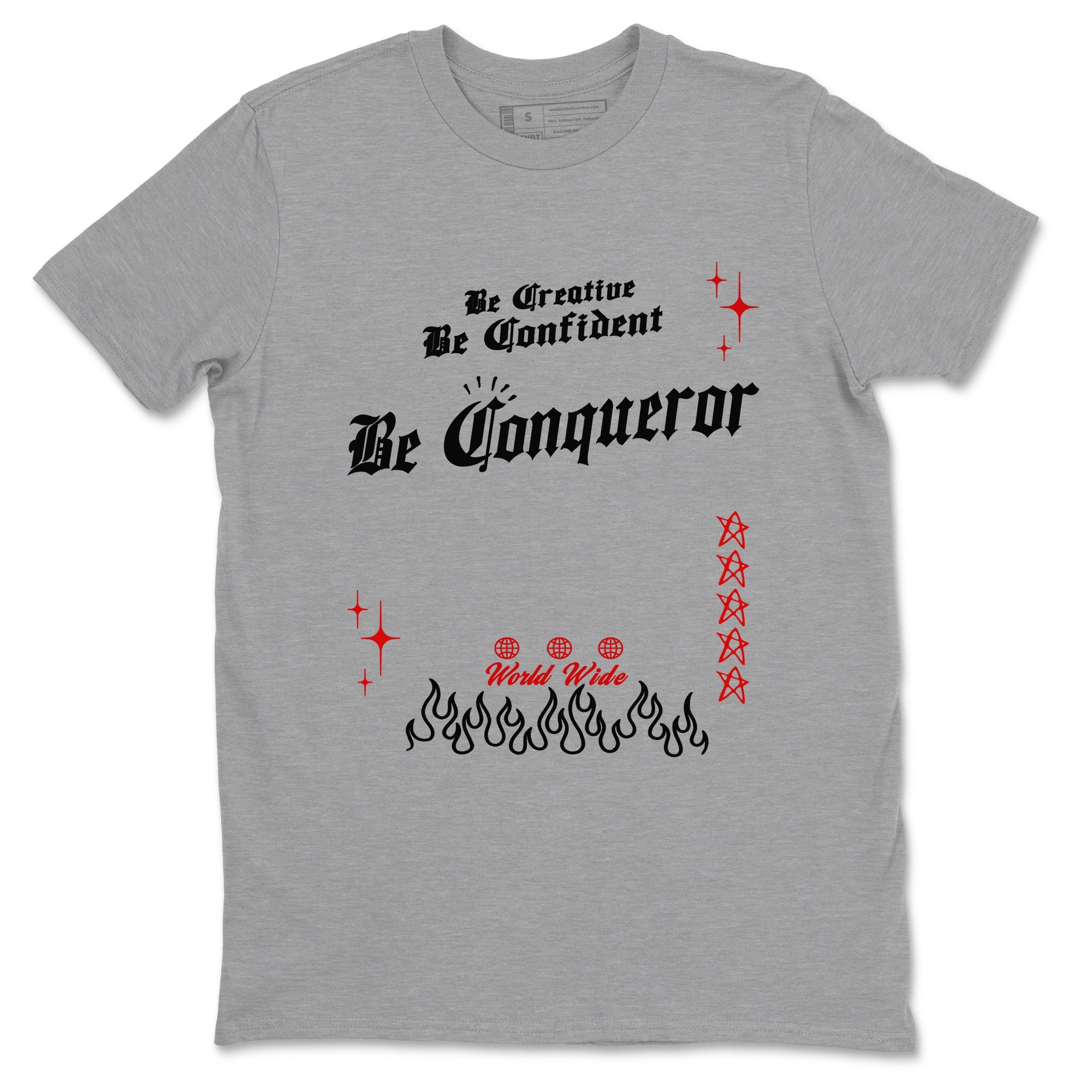 14s Black Toe t shirts to match sneakers Be Conqueror sneaker match tees Air Jordan 14 Black Toe shirt SNRT Sneaker Tees unisex cotton Heather Grey 2 shirts