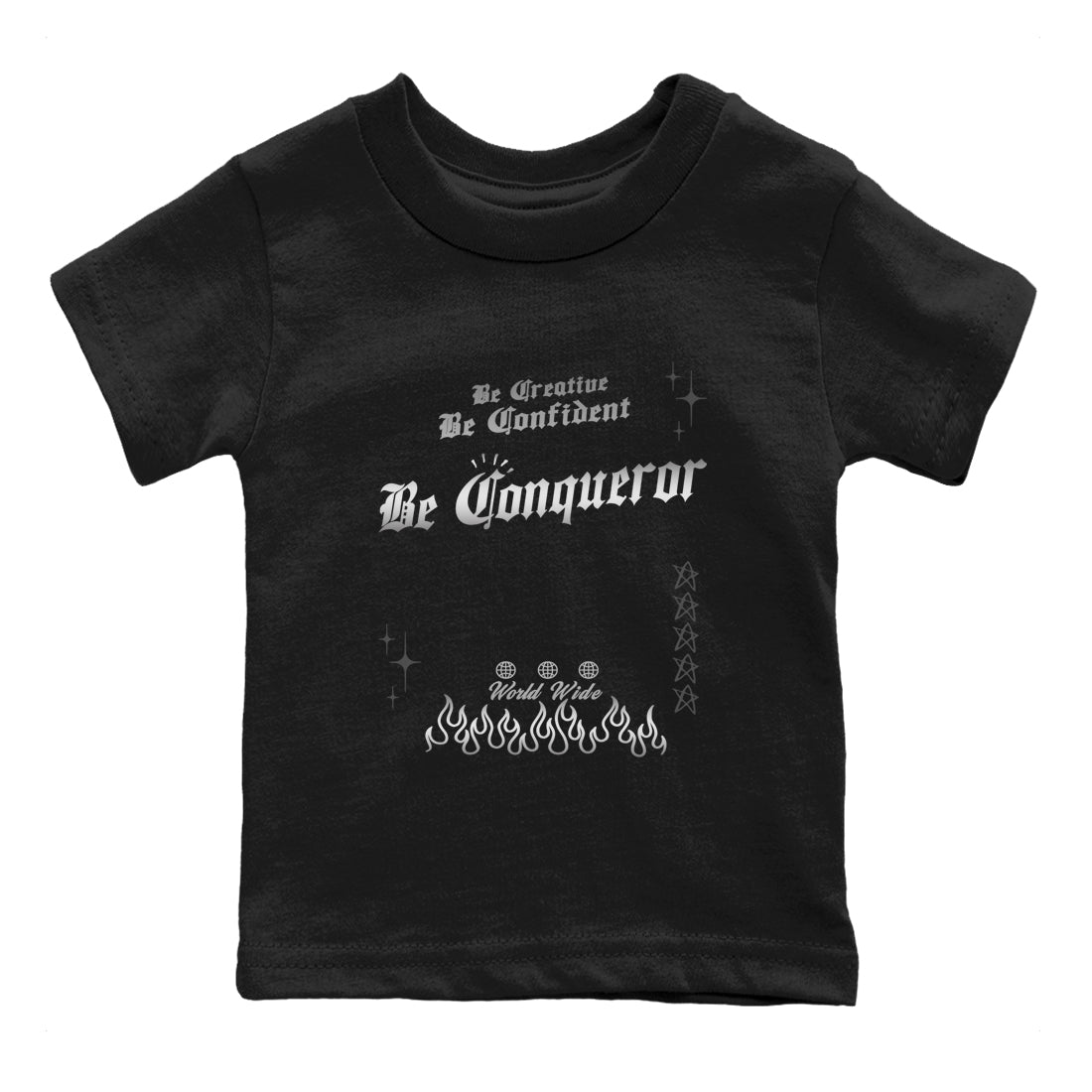 4s Black Cat shirts to match jordans Be Conqueror sneaker match tees Air Jordan 4 Black Cat match shoes to clothes SNRT Sneaker Tees Youth Baby Black 2 tee