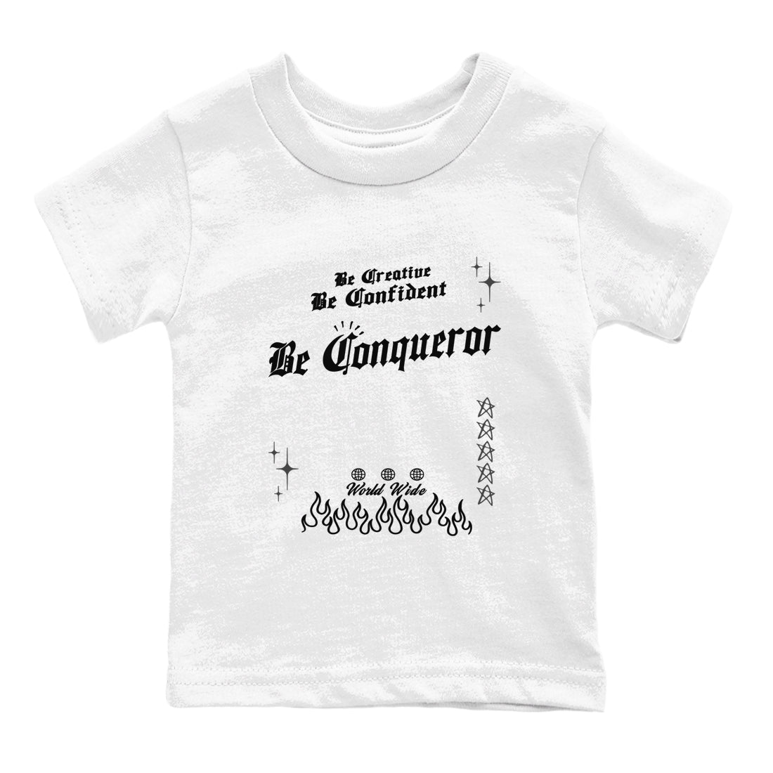 4s Black Cat shirts to match jordans Be Conqueror sneaker match tees Air Jordan 4 Black Cat match shoes to clothes SNRT Sneaker Tees Youth Baby White 2 tee
