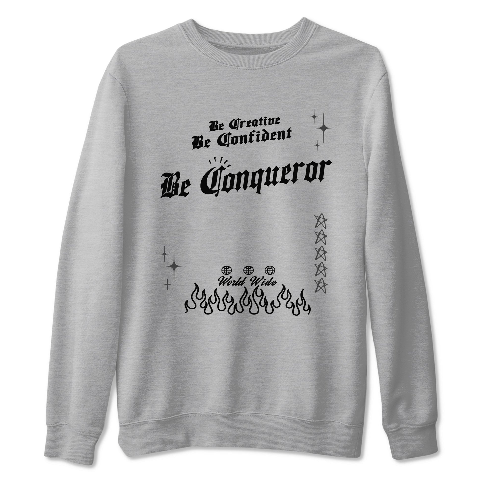 4s Black Cat shirts to match jordans Be Conqueror sneaker match tees Air Jordan 4 Black Cat match shoes to clothes SNRT Sneaker Tees unisex cotton Heather Grey 2 shirts