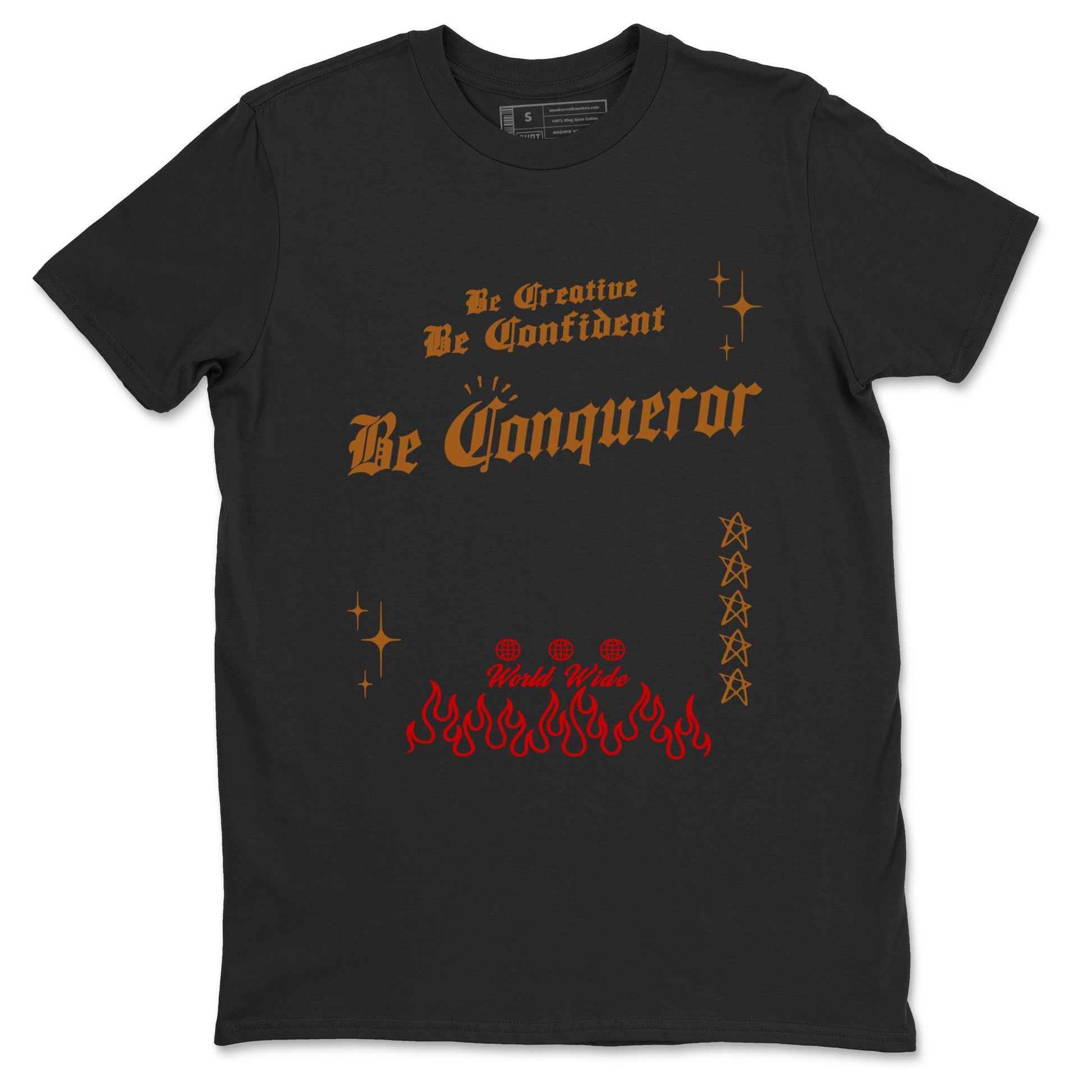 5s Archaeo Brown shirts to match jordans Be Conqueror sneaker match tees Air Jordan 5 Archaeo Brown match shoes to clothes SNRT Sneaker Tees unisex cotton Black 2 shirts