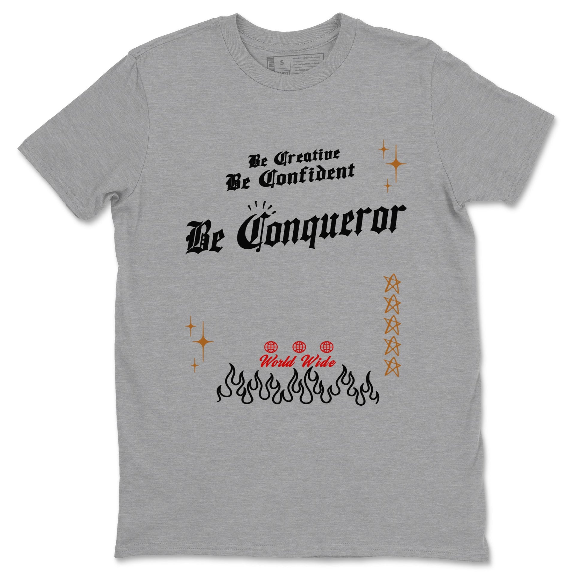 5s Archaeo Brown shirts to match jordans Be Conqueror sneaker match tees Air Jordan 5 Archaeo Brown match shoes to clothes SNRT Sneaker Tees unisex cotton Heather Grey 2 shirts