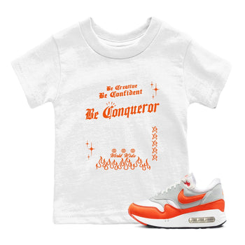 Air Max 1 OG '86 'Summit White and Cosmic Clay shirts to match jordans Be Conqueror sneaker match tees Air Max 1 Cosmic Clay match shoes to clothes SNRT Sneaker Tees Youth Baby White 1 tee