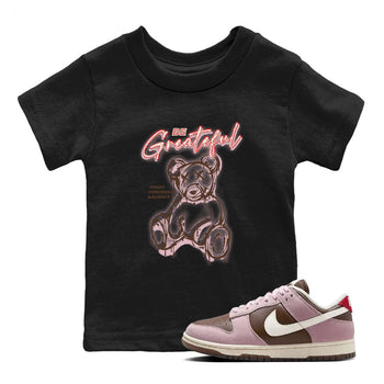Dunk Cacao Wow And Pink Foam shirts to match jordans Be Grateful sneaker match tees Dunk Cacao Wow And Pink Foam SNRT Sneaker Release Tees Youth Baby Black 1 crew neck shirts