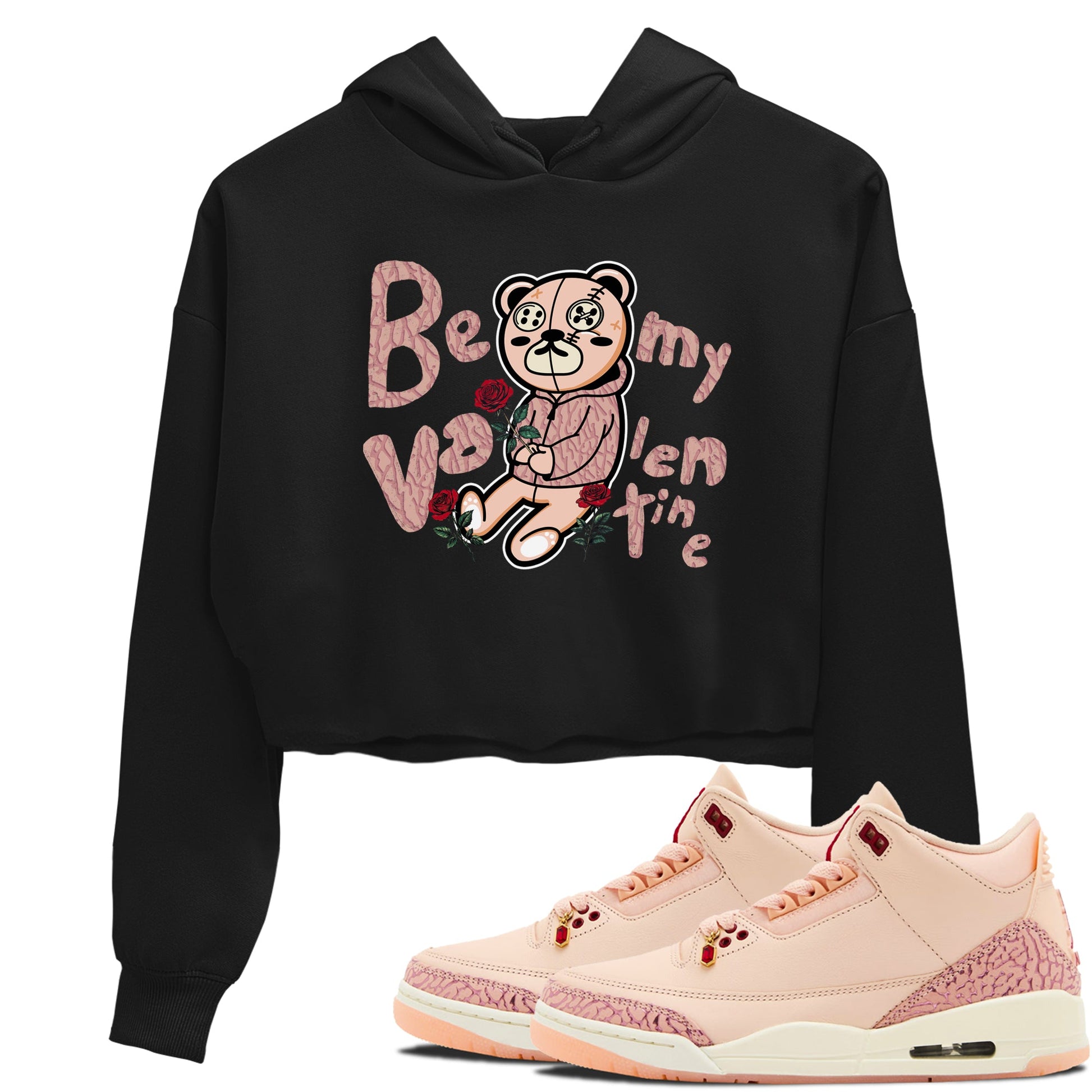 3s Valentines Day shirts to match jordans Be My Valentine best t shirts to wear with jordans Air Jordan 3 Valentines Day match shoes to clothes SNRT Sneaker Tees unisex cotton Black 1 crop tee