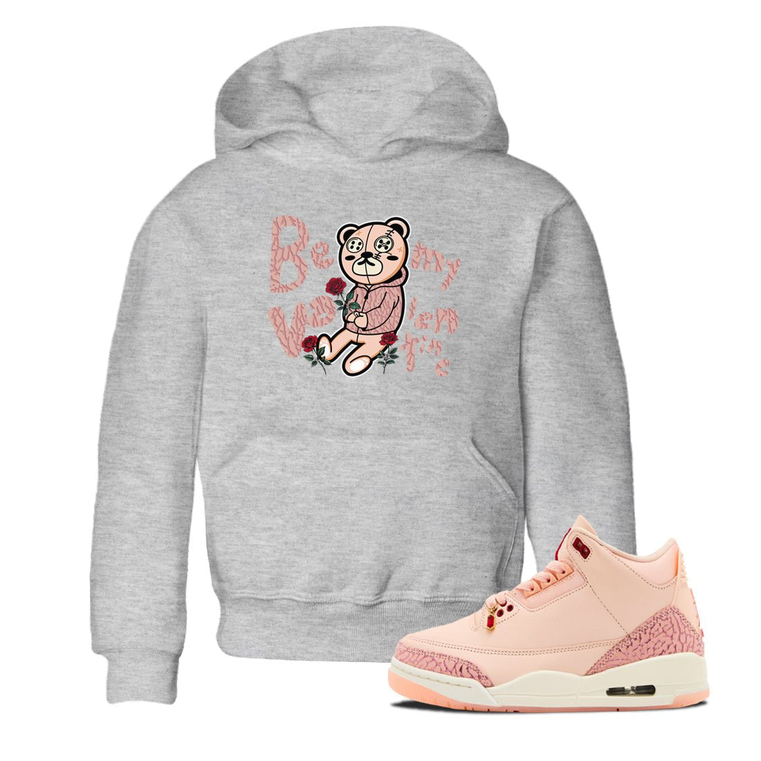 3s Valentines Day shirts to match jordans Be My Valentine best t shirts to wear with jordans Air Jordan 3 Valentines Day match shoes to clothes SNRT Sneaker Tees Youth Baby Heather Grey 1 tee